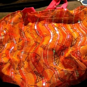 Mesh Fish Print Beach Bag